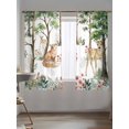 thumbnail image 5 of Sheer Curtains 72 Inches Long 2 Panels Set for Bedroom, Spring Forest Animals Semi Sheer Curtains for Windows, Floral Botanical Trees Voile Window Treatments Rod Pocket Curtain, 5 of 7