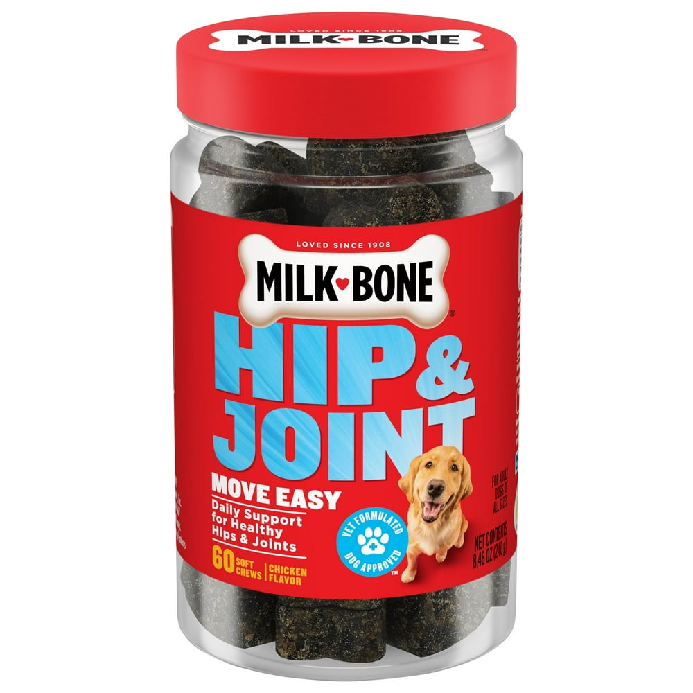 MilkBone Hip & Joint Dog Supplement, 60 Soft Chews