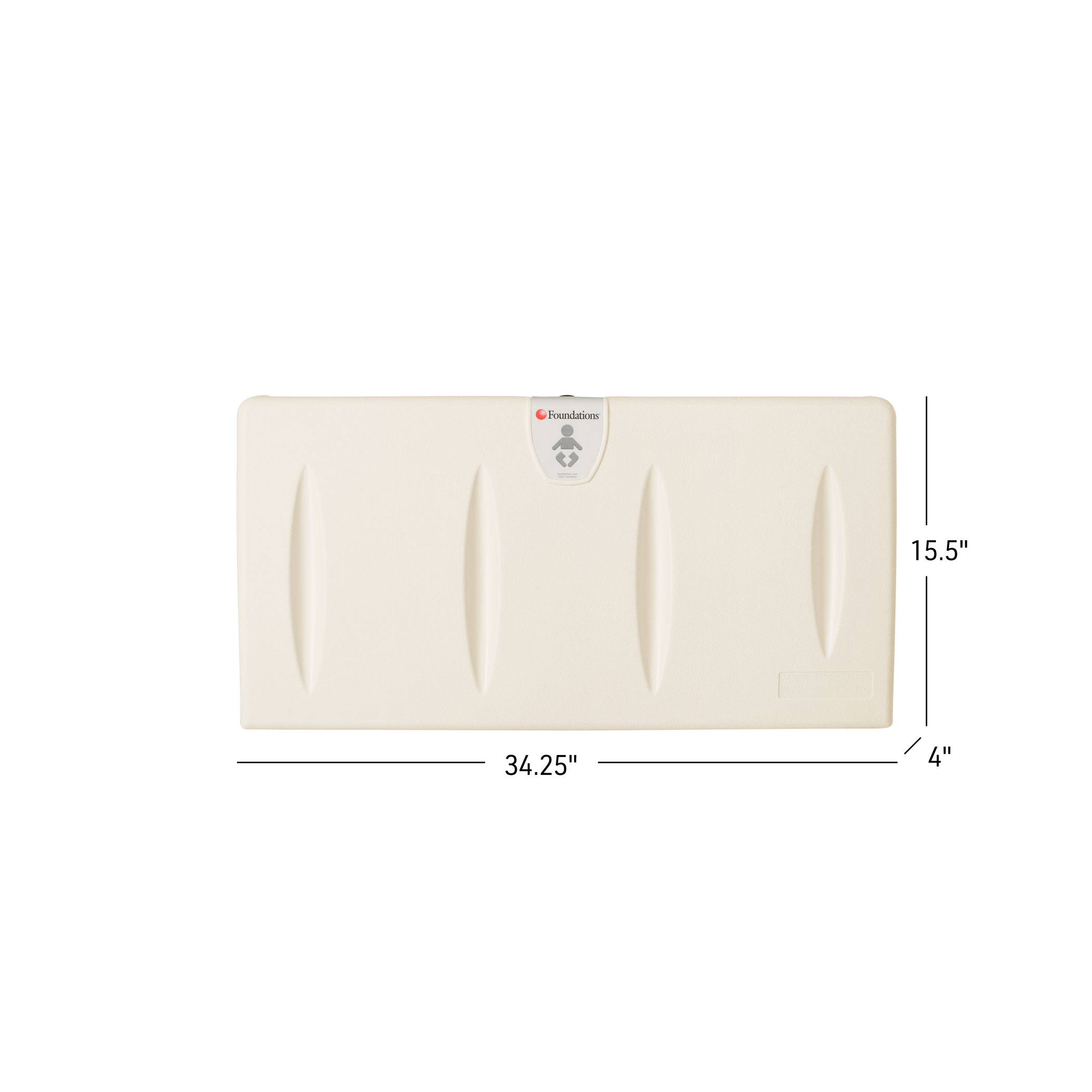 Foundations Classic Horizontal Baby Diaper Changing Station, Cream (5210089)