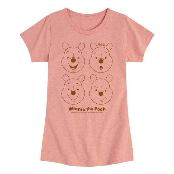 Winnie the Pooh - All the Faces of Pooh - Toddler And Youth Girls Short Sleeve Graphic T-Shirt
