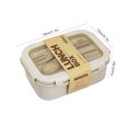 thumbnail image 2 of Antqov Straw Japanese Style Bento Box Popular Student Lunch Box Plastic Microwave Oven Lunch Box Low Lunch Box for Office Workers, Home Accessories, 2 of 9