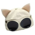 thumbnail image 2 of Creative Baseball Hat with Ears Sunshade Hip Hop Style Beanie Girls Boys Beige, 2 of 7