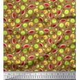 thumbnail image 1 of Soimoi Cotton Cambric Fabric Lemon Slice,Cherry & Watermelon Fruits Printed Fabric 1 Yard 56 Inch Wide, 1 of 1