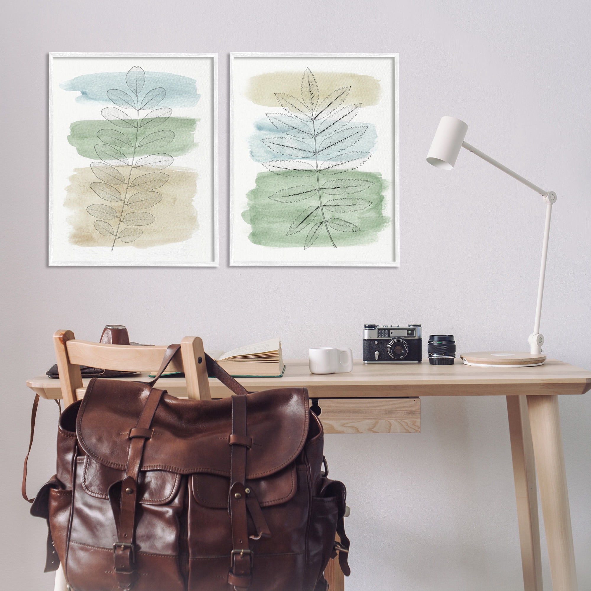 Stupell Industries Neutral Spring Forest Branches Botanical & Floral Painting White Framed Art Print Wall Art, 24 x 30, Set of 2