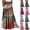 Red, variant on longantii Maxi Skirts for Women High Waisted Flowy Tiered Boho Long Skirt Hippie Bohemian A-Line Pleated Skirt with Pockets Red M