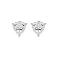 thumbnail image 2 of SuperJeweler 1 Carat Heart Shape Moissanite Stud Earrings in 14 Karat White Gold for Women, 2 of 6