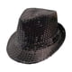 thumbnail image 1 of Sombreros de sol creativos Fedora con lentejuelas para viajes, juegos de rol, presentaciones en escenario al libre Negro, 1 of 8