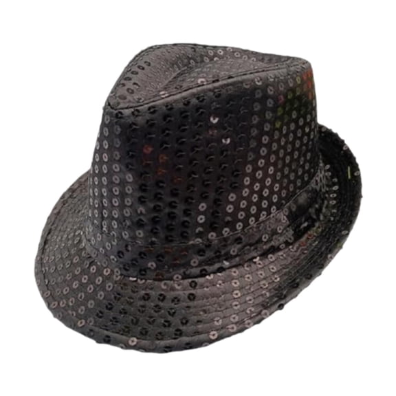 Sequins Fedora Hat Sparkling Jazz Cap for Men Women 4th of July Party Costume Accessories