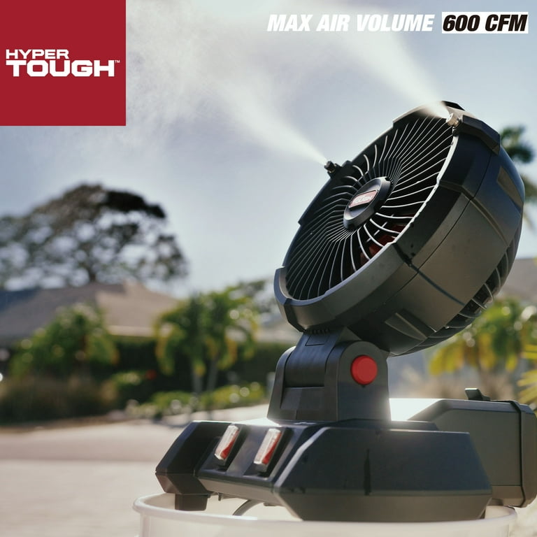Hyper Tough 20V 7.5 inch Cordless Misting Fan, with 2.0Ah Lithium