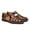 Coffee Brown, variant on Men's Wide Width Leather Gladiator Sandals, Breathable Closed-Toe Casual Beach Shoes, Comfortable Summer Footwear for Walking, Travel, and Outdoor Use