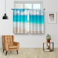 thumbnail image 2 of Beach Ocean Kitchen Curtains - Blue Sea Theme Short Cafe Curtains Decor for Living Dining Room Tier Curtains for Bathroom Rustic Country Room Darkening Rod Pocket Window Drapes 2 Panels set 28"x24", 2 of 5
