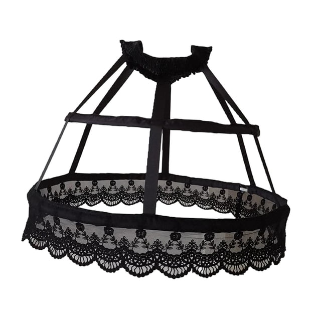 Enagua de alforja para mujer Zulema 2 aros Pannier negro