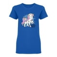 thumbnail image 2 of Cute Little Unicorn Design Shaped T-Shirt Women -Image by Shutterstock, Female Large, 2 of 4