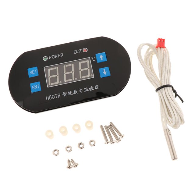 Controlador de temperatura del termostato digital Pantalla LCD con sonda para enfriador DC12V azul Zulema Controlador de temperatura LCD