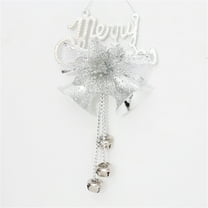 EWASWON Merry Christmas Silver Bell String Ornament - Festive Christmas Tree Chime Decor, Handcrafted Holiday Home Pendant Gift