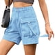 thumbnail image 3 of Shorts Vaqueros Cargo para Mujer - Shorts Casuales de Verano Vintage con Botones y Cremallera Azul Añadido S, 3 of 8