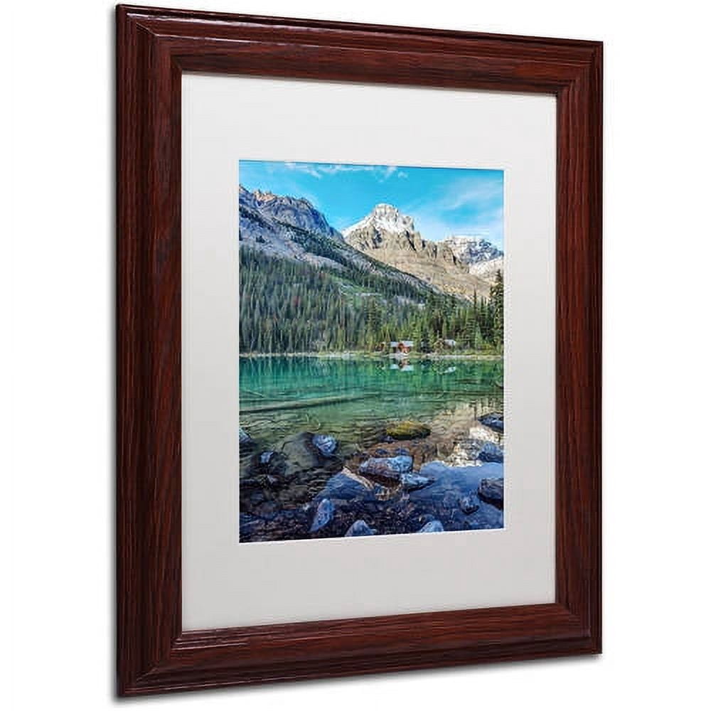 Trademark Fine Art 'Mount Huber Reflection' Canvas Art by Pierre Leclerc, White Matte, Wood Frame