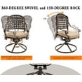thumbnail image 7 of Haverchair 3 Piece Patio Bistro Set Outdoor Cast Aluminum Dining Set Patio Bistro Furniture Set 2 Swivel Chairs and 1 Umbrella Table for Lawn Garden Patio, 7 of 7
