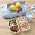 thumbnail image 7 of Fun Car Shaped Tableware Set for Kids, Fiber Dinner Tray with Separate Plates, Cutlery, and Water Cup, Encourages Fun Meals for Boys and Girls - Light Blue, 7 of 7