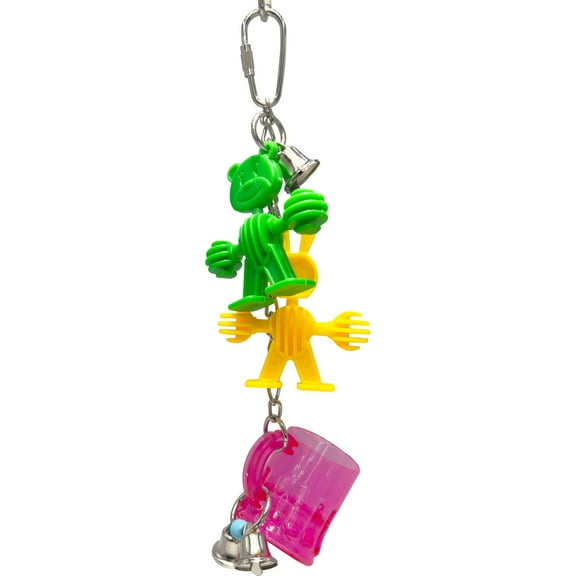 1071 Two Manimals and a Mug Mandarin Bird Toys by M&M - Colorful Hanging Interactive Easy to Play