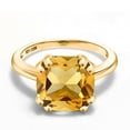 thumbnail image 3 of Gem Stone King 3.60 Ct Cushion Yellow Citrine 18K Yellow Gold Plated Silver Double Prong Ring, 3 of 6