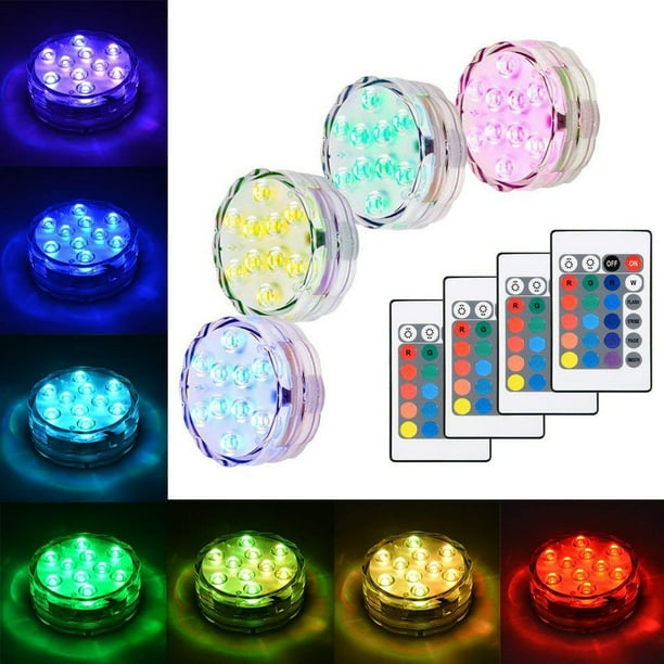 Submersible LED Lights, RGB Multi Color Waterproof Battery Powered