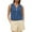 Blue, variant on Women's Linen Blend Casual Tank Top V-Neck Binding Solid Color Button Down Top Casual Lightweight Breathable Summer Daily Tops