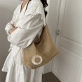 thumbnail image 2 of Bolso de mano para mujer, bolsos de paja, bolso de mano de verano, bolso grande de playa tejido (marrón), 2 of 5