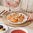 thumbnail image 4 of MALACASA Ceramic Dinnerware Set 24-Piece, Service for 6, Plates Bowls Set with Black Rim Microwave Dishwasher Safe, White, Series MINA, 4 of 9