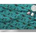 thumbnail image 2 of Soimoi Satin Silk Fabric Dot,Tree & Dinosaur Jungle Printed Fabric 1 Yard 42 Inch Wide, 2 of 3