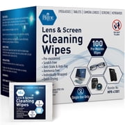 MEDPRIDE Anti-Fog Lens Wipes & Screen Wipes – 100 Count Premoistened, Anti-Static, Quick-Dry Lens & Screen Cleaner Wipes for Eyeglasses & Electronics