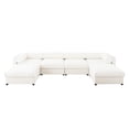thumbnail image 4 of Modular Sectional Sofa with Storage, Extra Large U Shaped Sectional Couch for Living Room, Convertible Modular Sofa Couch with Storage Ottoman, Deep Seat, Cylindrical Backrest and Armrests,White 29041, 4 of 16