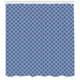 thumbnail image 3 of Geometric Shower Curtain, Damask Pattern Inspired Oriental Style Ornamental Ceramic Tile Motifs, Fabric Bathroom Set with Hooks, 69W X 70L Inches, White and Navy Blue, by Ambesonne, 3 of 3
