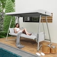thumbnail image 6 of TQKVIPI Oversized 4 Person Outdoor Porch Swing with Adjustable Backrest Canopy,2-in-1 Swing Bed 800 lbs Capacity,Patio Swing with Removable Cushions for Yard Garden Poolside Balcony, 6 of 12