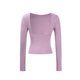 thumbnail image 2 of TaTaai Women's crew neck long sleeve T-shirt, solid color, backless design, cropped slim fit, casual stylish, soft stretchy fabric, ideal for daily outings & casual gatherings Gift, 2 of 9