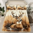 thumbnail image 2 of Castle Fairy Safari Deer Twin Sheet Sets 3pcs for Female Men,Jungle Animal Twin Fitted Sheet Microfiber,Woodland Wildlife Breathable Flat Sheet,Microfiber Bedroom Decor, 2 of 7