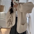 thumbnail image 2 of Suéter de cuello redondo con flores tridimensionales y nuevo diseño de otoño e invierno de Corea, chaqueta tipo cárdigan de punto suelta de estilo suave y perezoso, 2 of 5