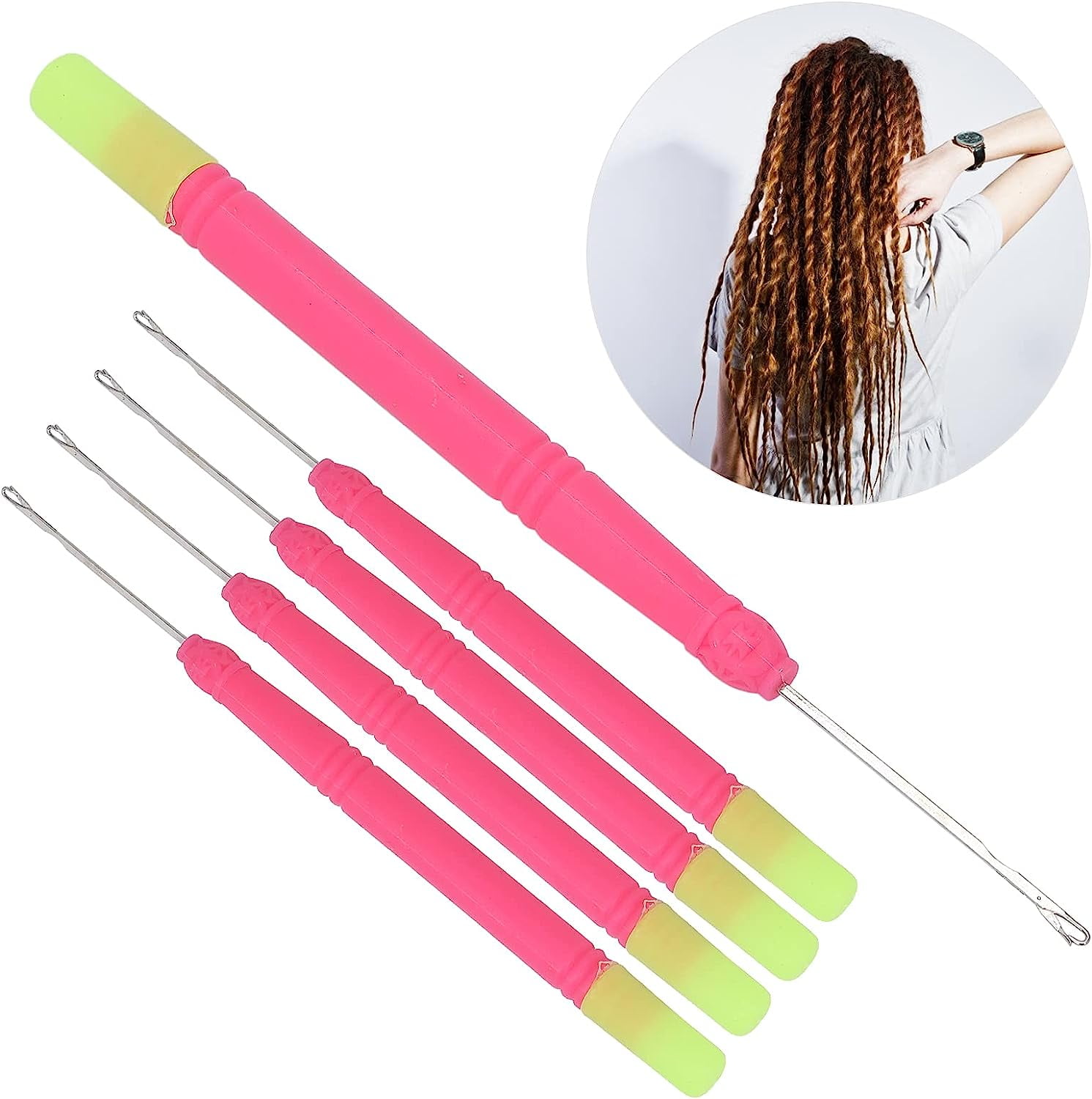 3kinds Leather Craft Crochet Needle Latch Hook Weave Hair Extension Tool Set