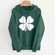 thumbnail image 5 of Xuyuer Womens St. Patrick's Day Clover Print Hoodie Casual Long Sleeve Sweatshirt Irish Shamrock Pullover Tops Sweatshirts Clover Print Shirts Casual Irish Gift Loose Fit Tops, 5 of 6
