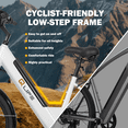 thumbnail image 3 of Qlife Cityone 2.0 EBikes for Adults,26" Electric Mountain Bike with 48V 10.4Ah Battery 500W,Max 28MPH Electric Bicycle,7-Speed with Fender & Rear Rack（White）, 3 of 6