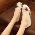 thumbnail image 2 of Zapatos de tela bordada para mujer, mocasines planos informales de tela de algodón, novedad de 2023, 2 of 5