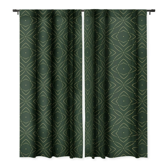 Society6 Marta Barragan Camarasa Vintage Emerald Pattern Single Panel Room Darkening Window Curtain 50" x 64"