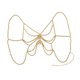 thumbnail image 3 of Cadena corporal con cuentas para sujetador, bikini, accesorios corporales transpirables y modernos. Oro, 3 of 9