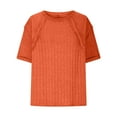 thumbnail image 4 of Lovskoo Knit Summer Tops for Women 2024 Round Neck Short Sleeve Solid Color Large Loose Casual Top Shirt Orange, 4 of 9