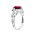thumbnail image 2 of 1.70 Carat (ctw) Lab-Created Ruby Heart Ring with Diamonds in Sterling Silver, 2 of 4