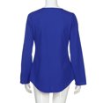 thumbnail image 4 of Blue Women's Long Sleeve T-shirt, Fashion Women Casual Tops T-Shirt Loose Top Long Sleeve Blouse,Women's Long sleeve T-shirt M, 4 of 7