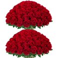 thumbnail image 1 of InnoGear 50 Pcs Red Roses Artificial Flowers, Fak, 1 of 8