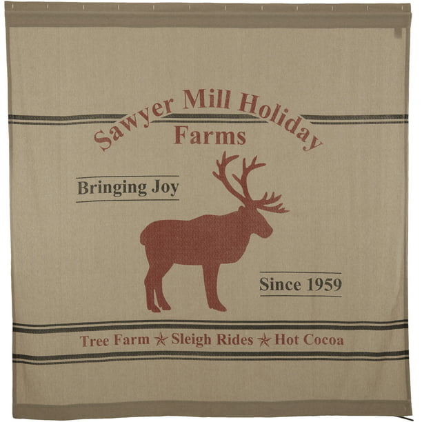 VHC Brand Sawyer Mill Holidays Shower Curtain 57371 ...