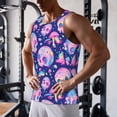 thumbnail image 5 of Lsque colorful Skull mushroom rainbow Pattern Mens Tank Tops Muscle Athletic Quick Dry Sleeveless Workout Fitness T Shirts Beach Tank Top, Loose-fit Sleeveless Shirt for Men-3X-Large, 5 of 7