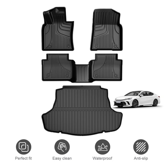 Floor Liners & Cargo Mat Fit for Toyota Camry 2018-2024 All Weather TPE Rubber Heavy Duty Camry Accessories